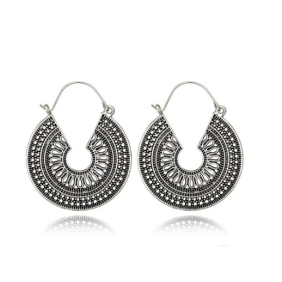 925 Silver Boho Hoop Earring for Women - Picture 2 of 2